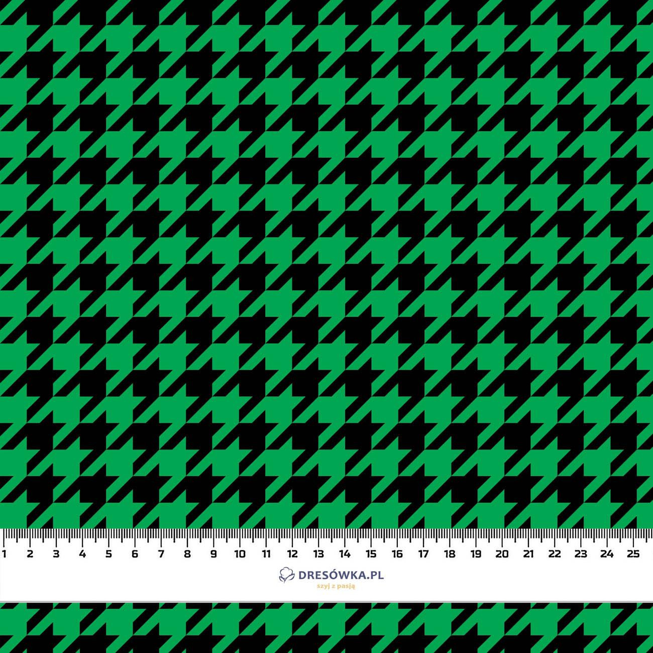 BLACK HOUNDSTOOTH / green - Waterproof woven fabric