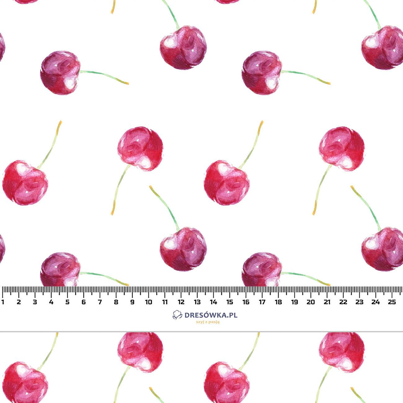 CHERRIES / PAT. 1 - Woven Fabric for tablecloths