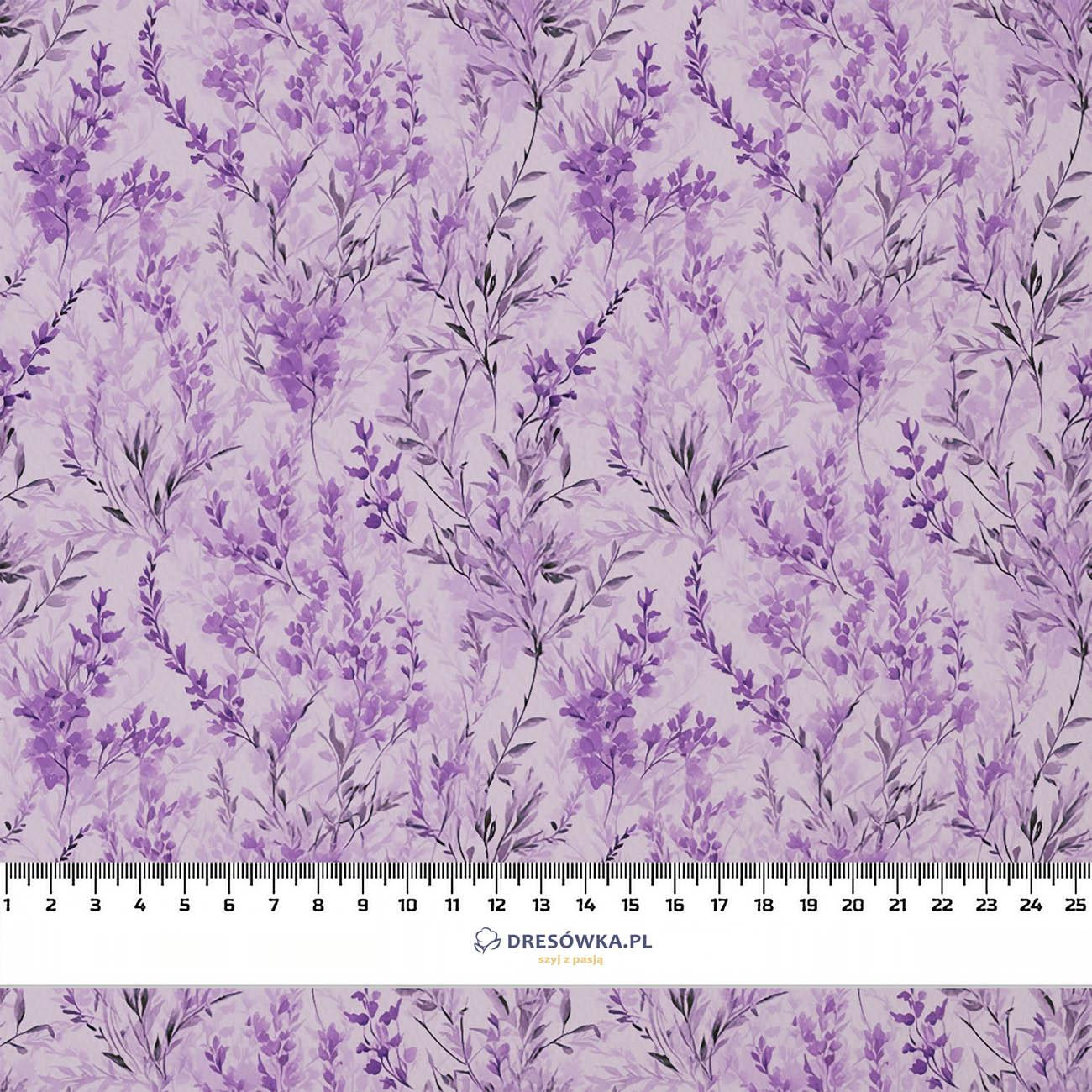 DIGITAL LAVENDER / FLOWERS - Cotton woven fabric