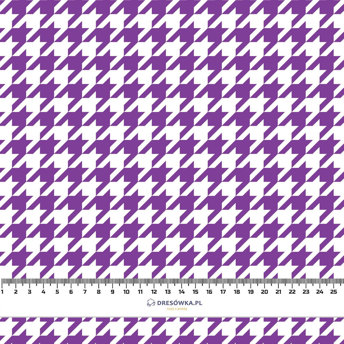 PURPLE HOUNDSTOOTH / WHITE - Waterproof woven fabric