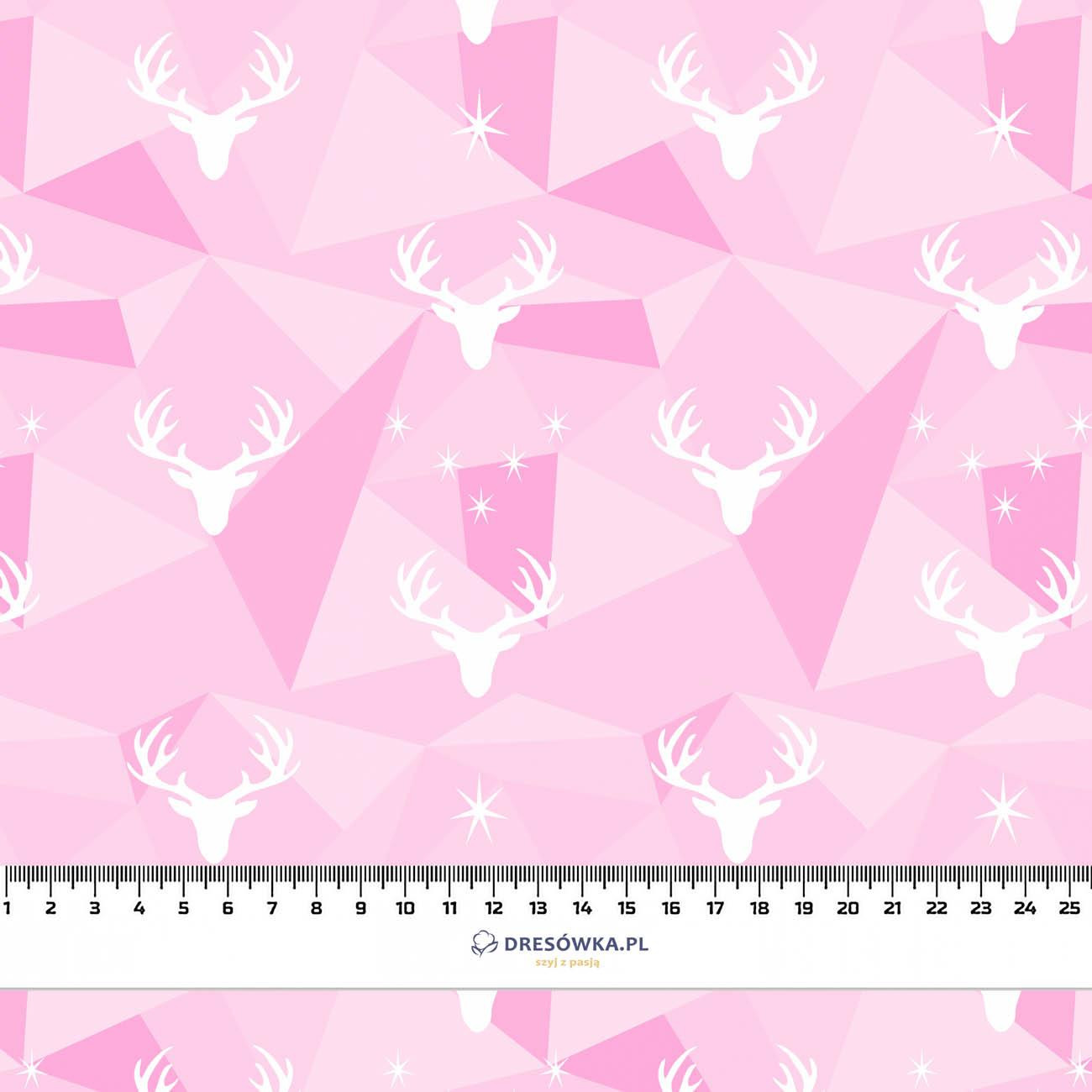DEERS (adventure) / pink - Cotton woven fabric