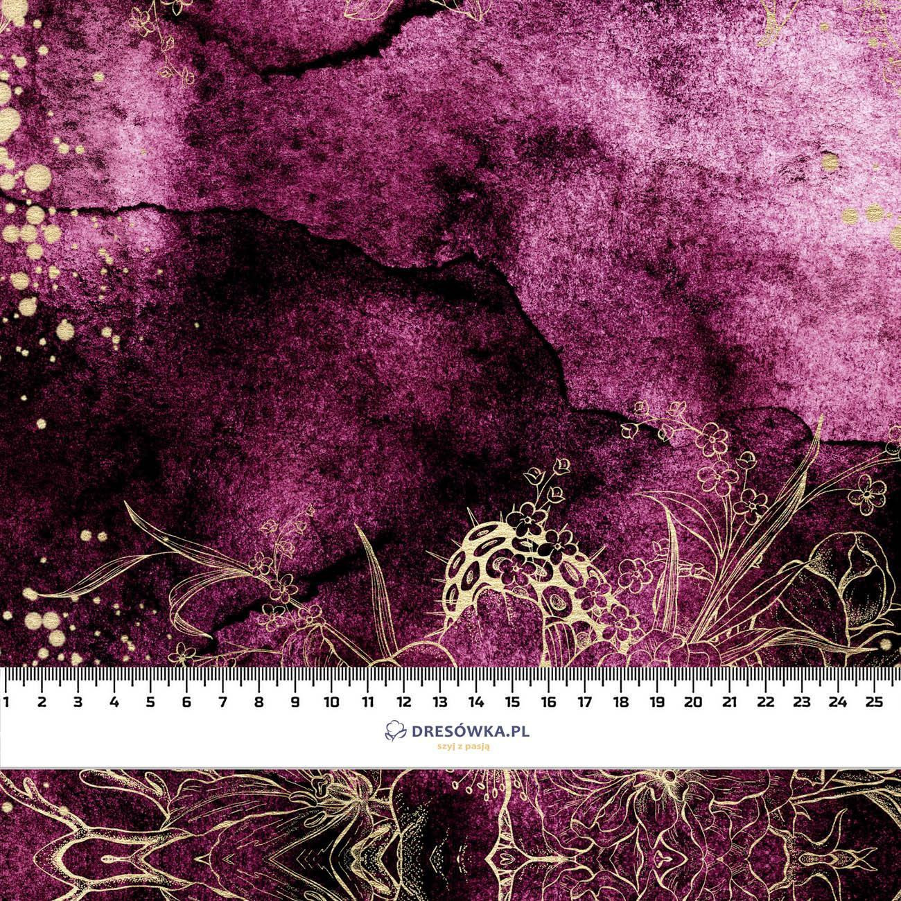 FLOWERS / golden contour Pat. 1 / WATERCOLOR MARBLE - Hydrophobic brushed knit