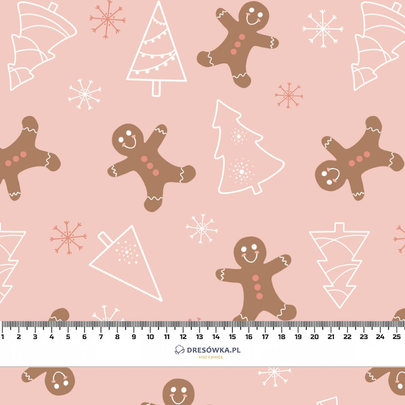 GINGERBREAD MAN (CHRISTMAS GINGERBREAD) / dusky pink - brushed knitwear with elastane ITY
