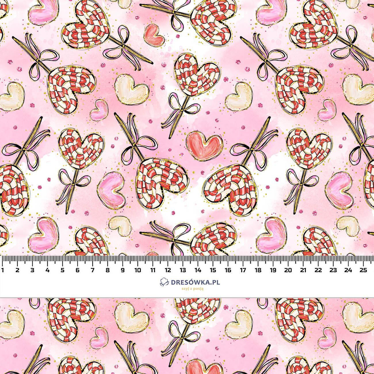 HEARTS (LOLLIPOPS) pat. 2 - Waterproof woven fabric