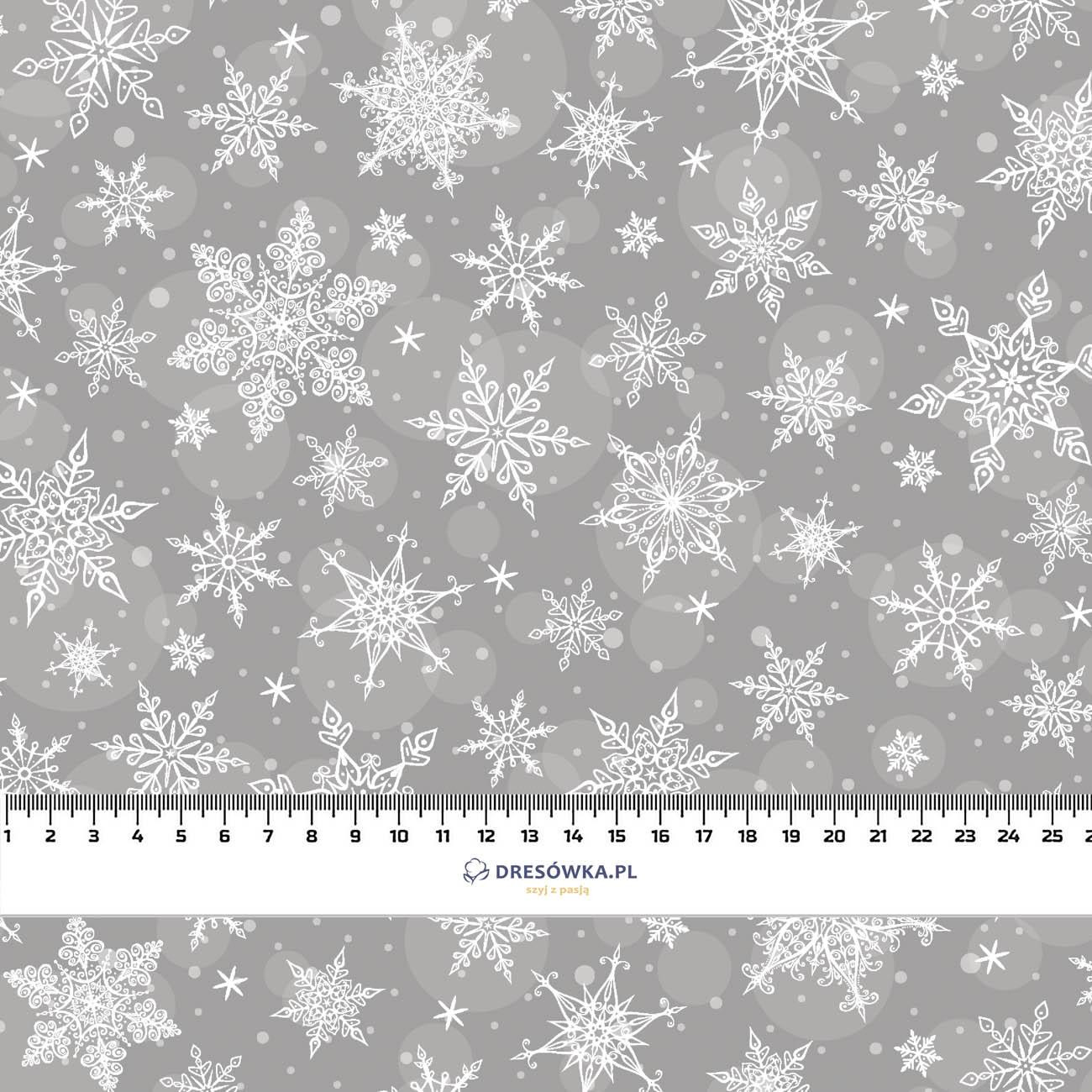 SNOWFLAKES PAT. 2 / grey  - Waterproof woven fabric