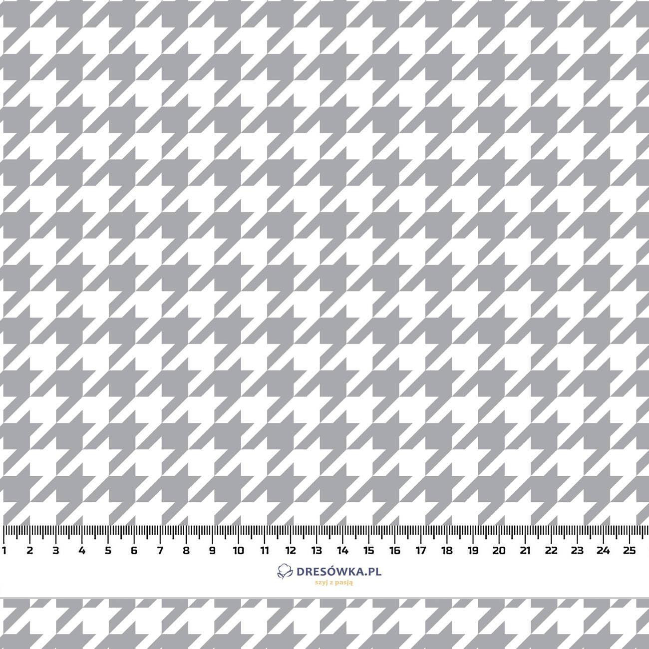 GREY HOUNDSTOOTH / WHITE - looped knit fabric
