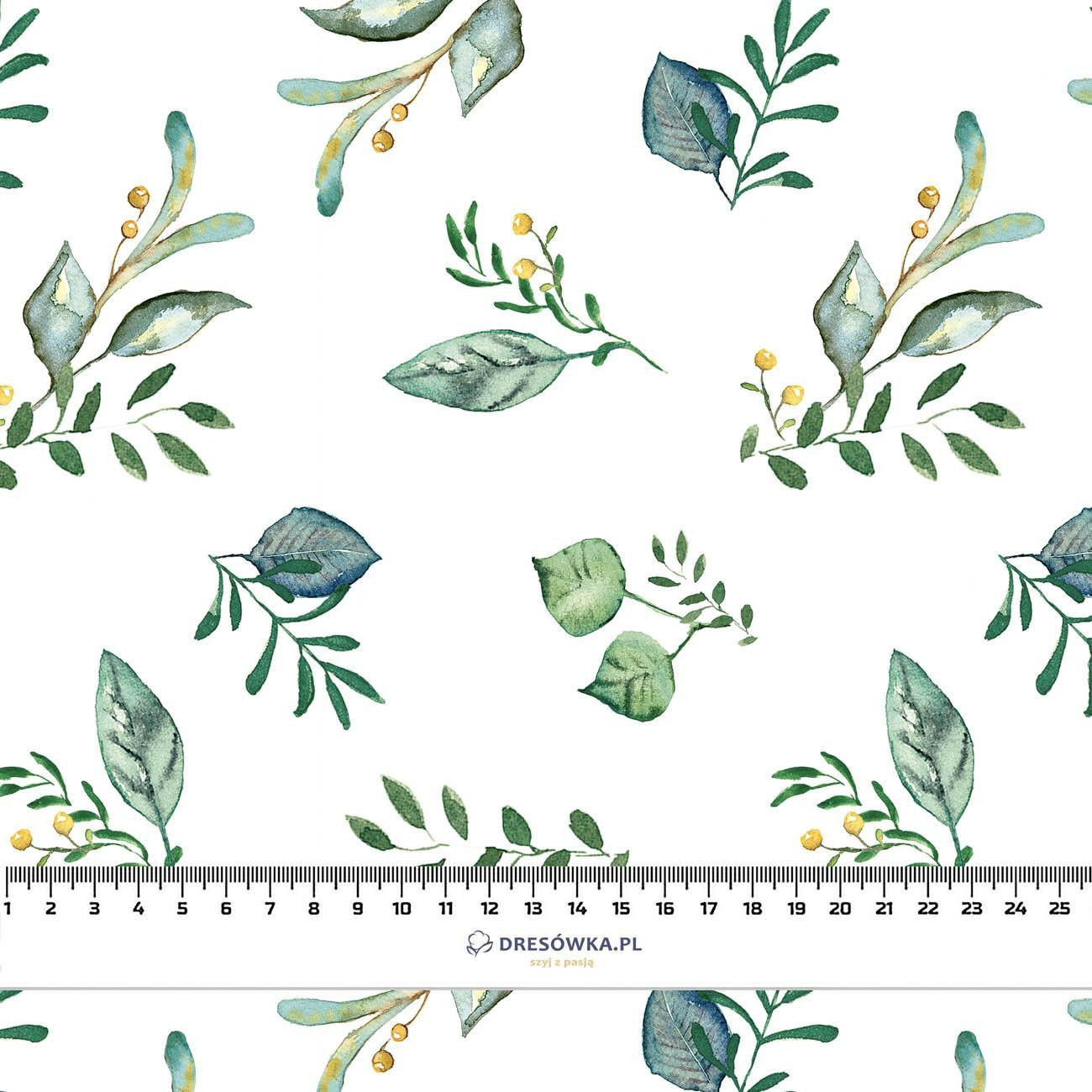 GREEN HERBARIUM / white - viscose woven fabric