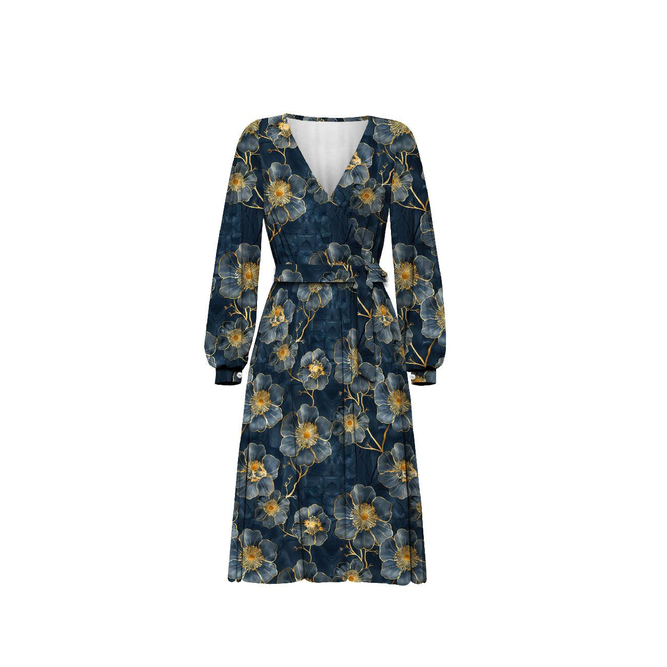 WRAP MIDI DRESS (BIANCA) -  FLOWERS wz.20 - sewing set