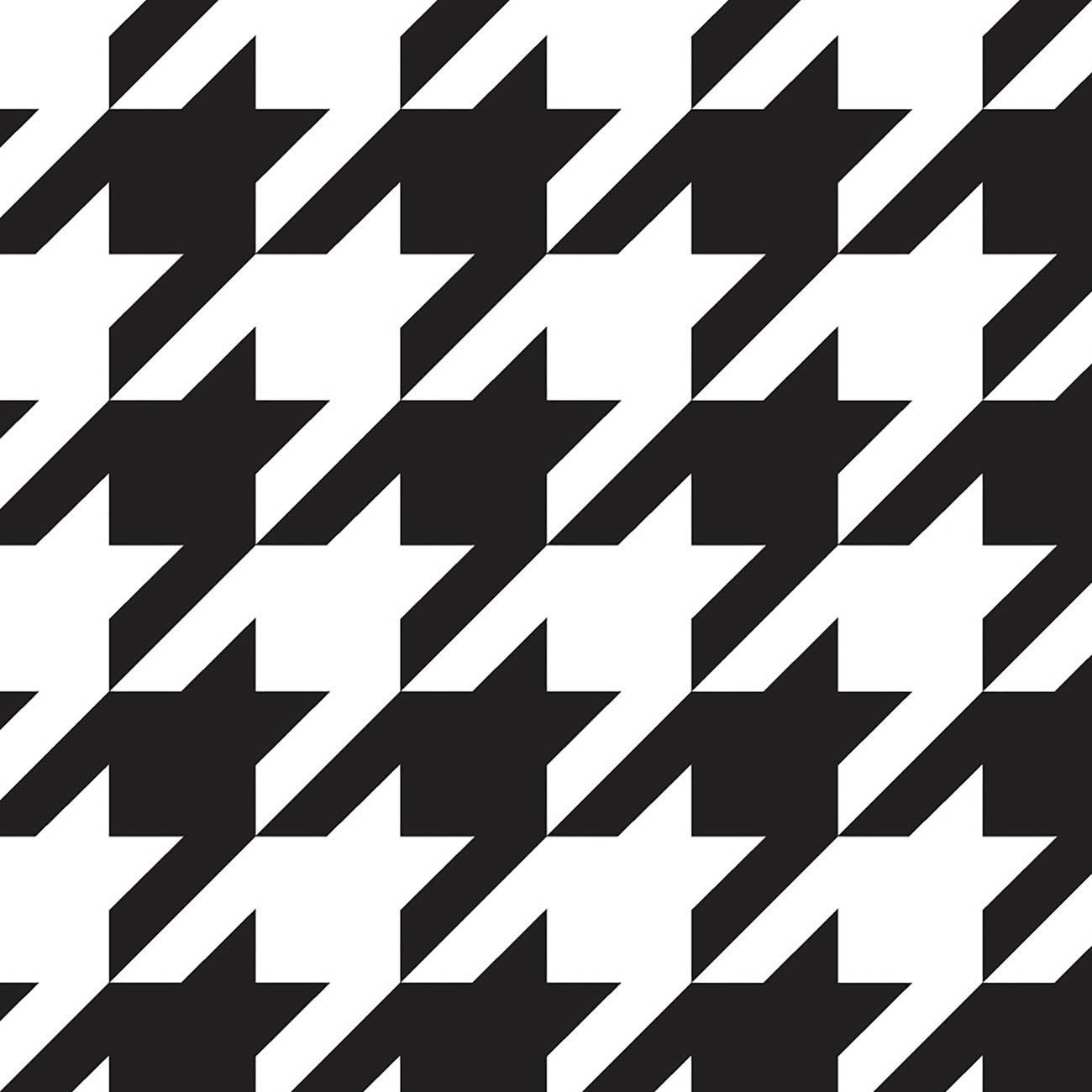 BLACK HOUNDSTOOTH (big) / WHITE