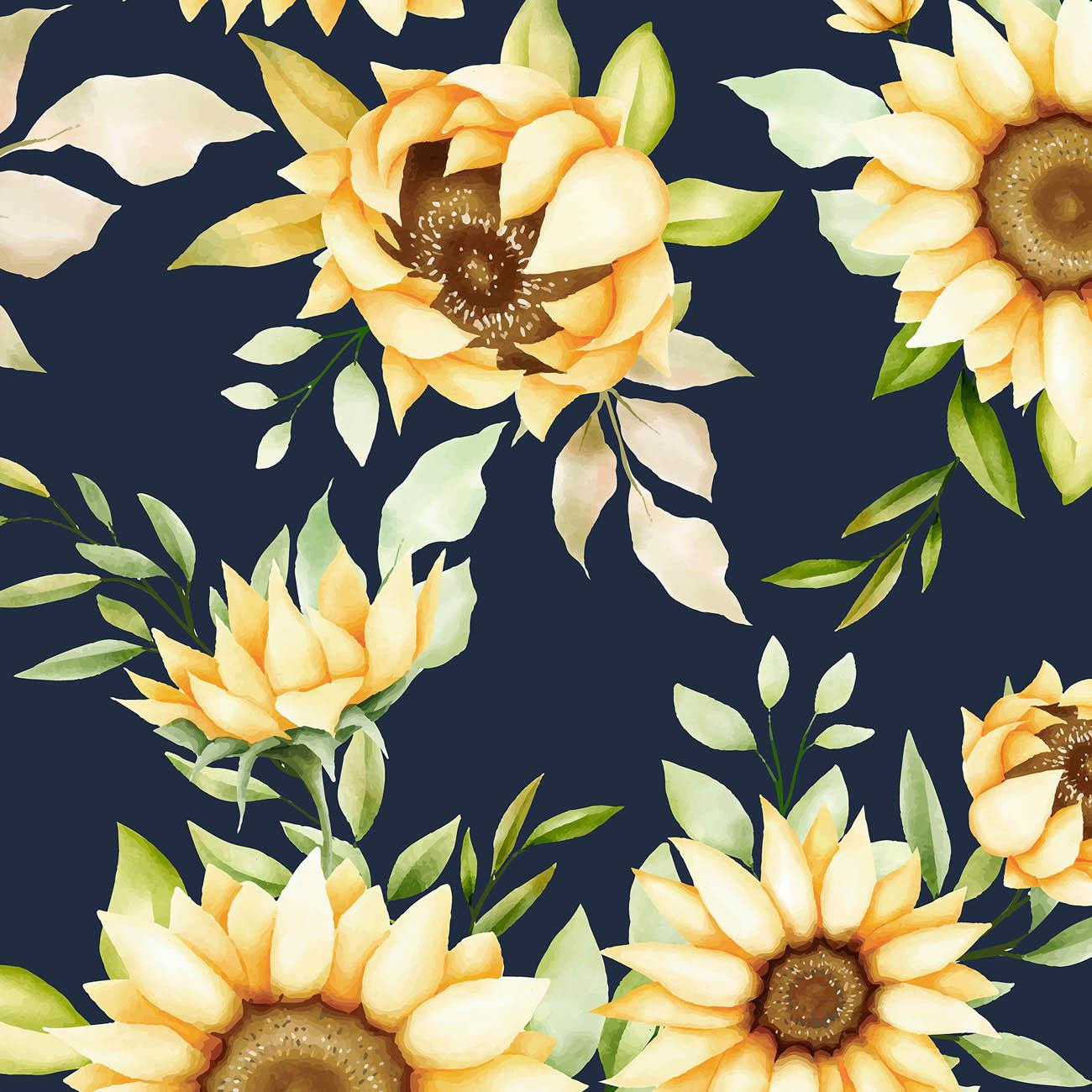 SUNFLOWERS PAT. 5 / dark blue