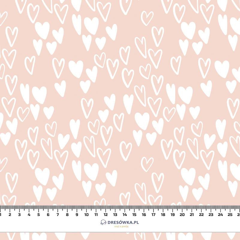 SERDUSZKA BĄBELKI / JASNY RÓŻ (BIRDS IN LOVE) - looped knit fabric