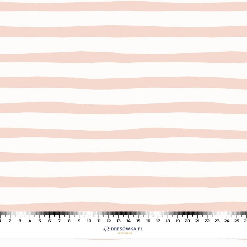 STRIPES - ECRU AND LIGHT PINK (BIRDS IN LOVE) - Viscose jersey