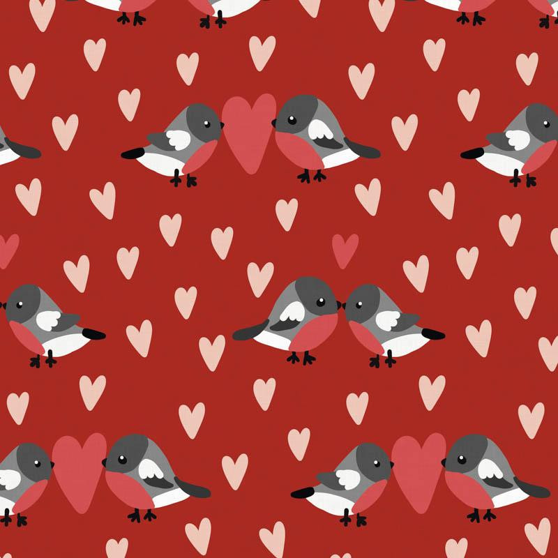 BIRDS IN LOVE PAT. 2 / RED (BIRDS IN LOVE)