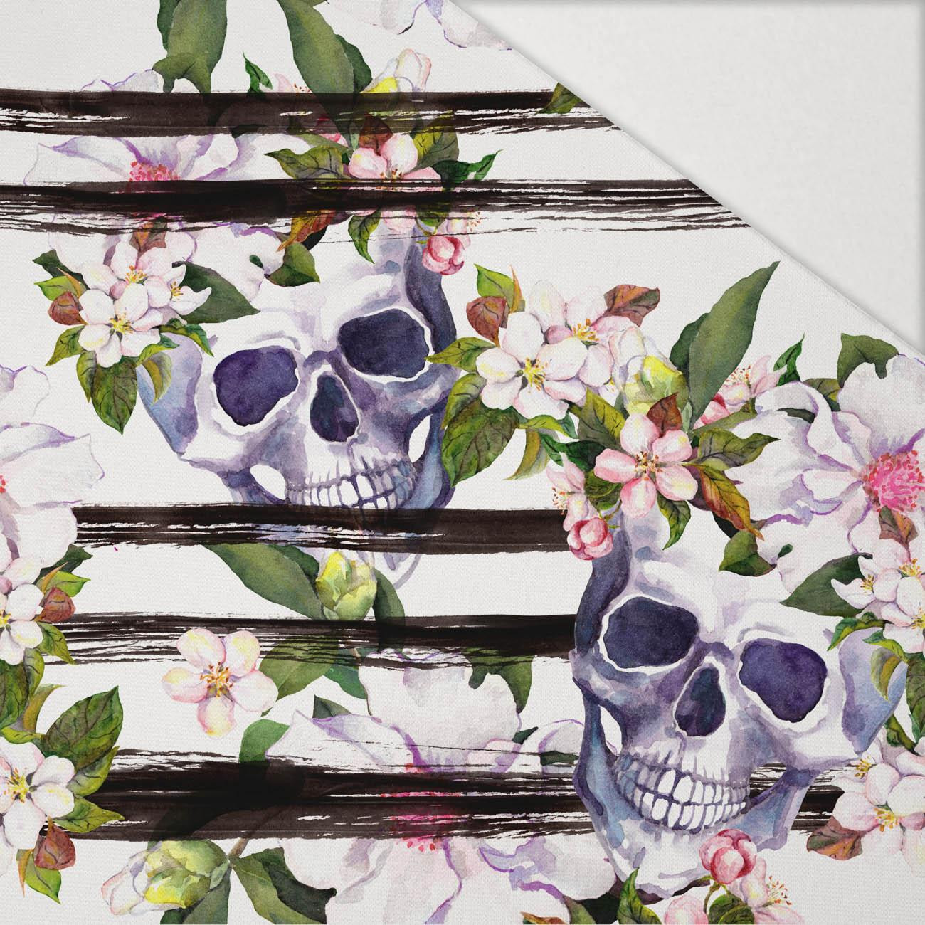 SKULLS ON STRIPES - Hydrophobic brushed knit