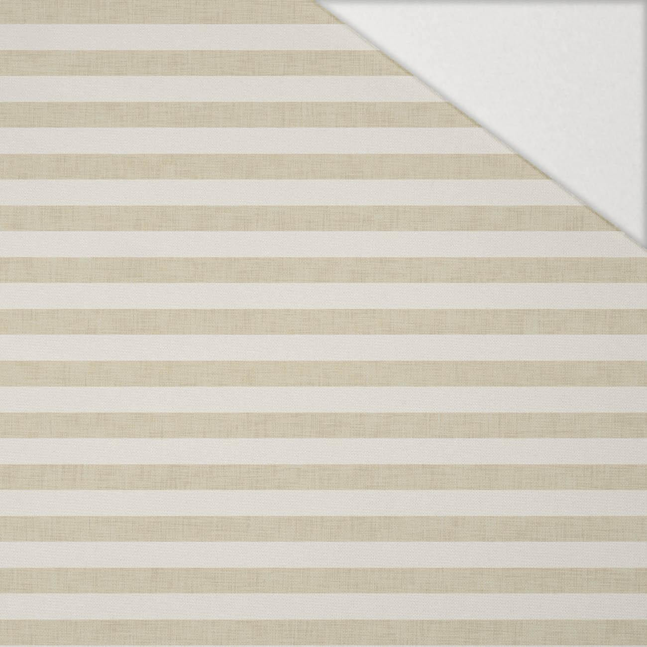 STRIPES 1x1 - acid ecru / acid beige - Hydrophobic brushed knit