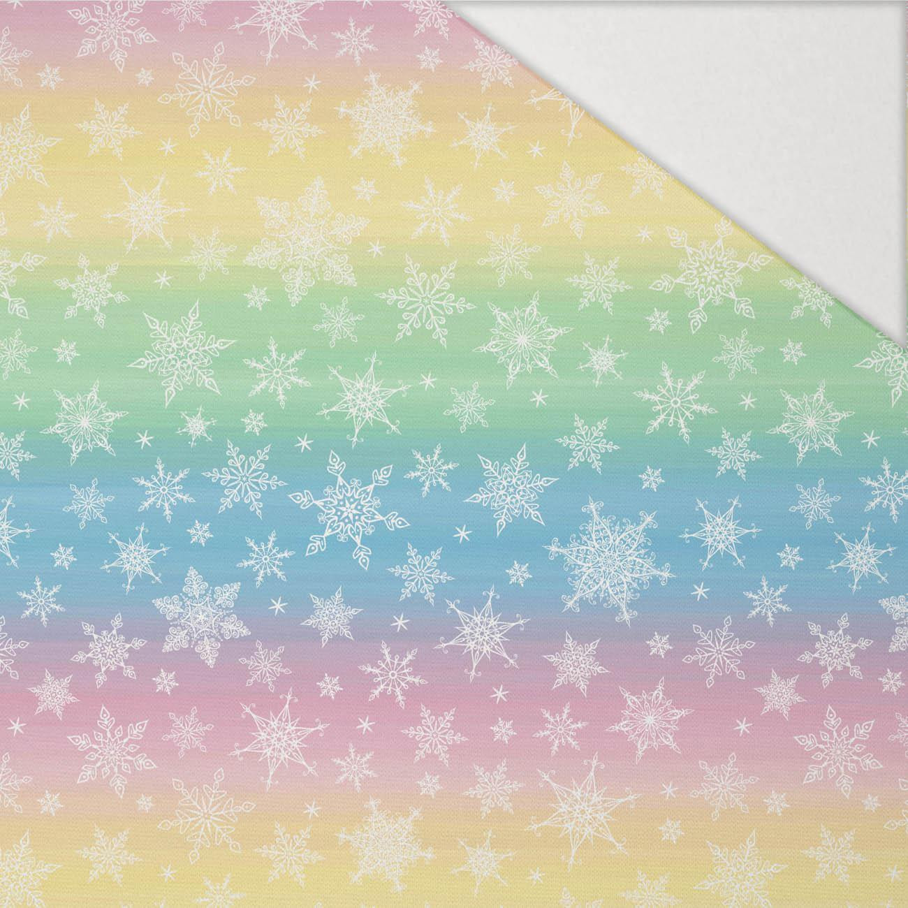 SNOWFLAKES PAT. 2 / RAINBOW STRIPES XL pat. 2  - Hydrophobic brushed knit