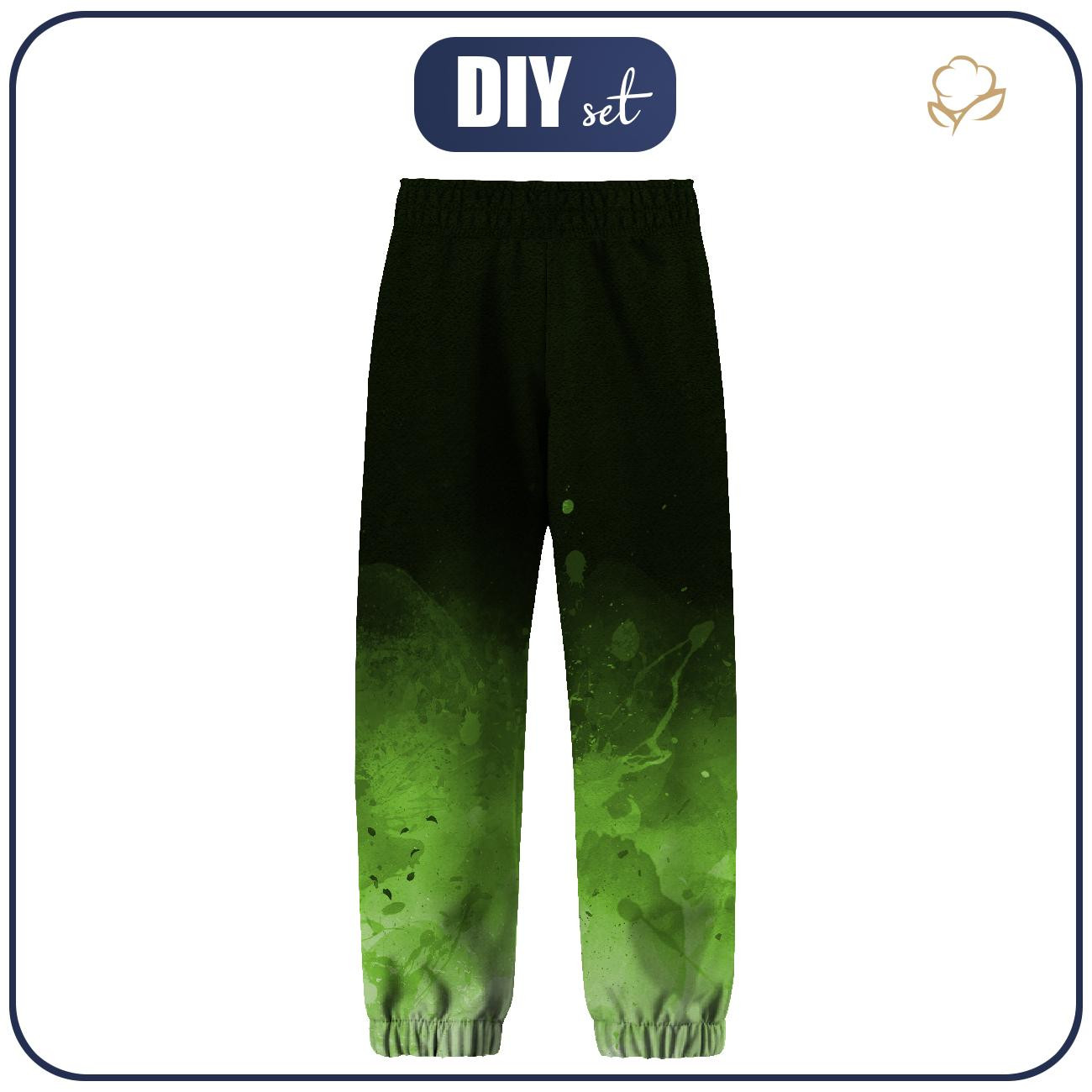 CHILDREN'S SOFTSHELL TROUSERS (YETI) - SPECKS (green) / black