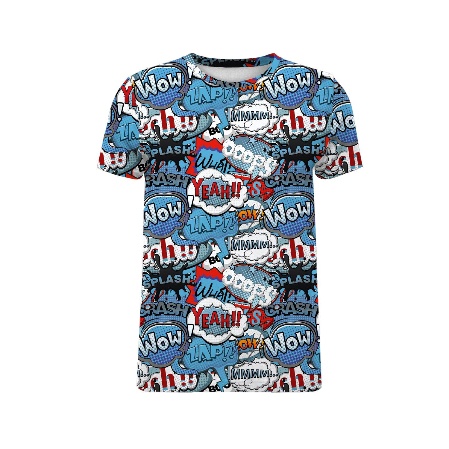 MEN’S T-SHIRT - COMICS (blue - red) - single jersey