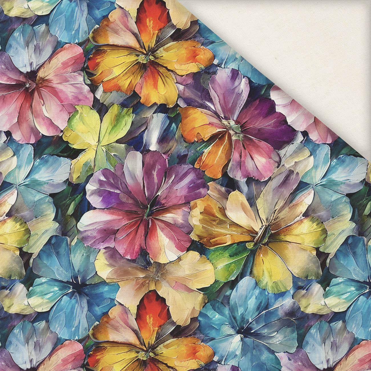 WATER-COLOR FLOWERS pat. 8 - Linen 100%