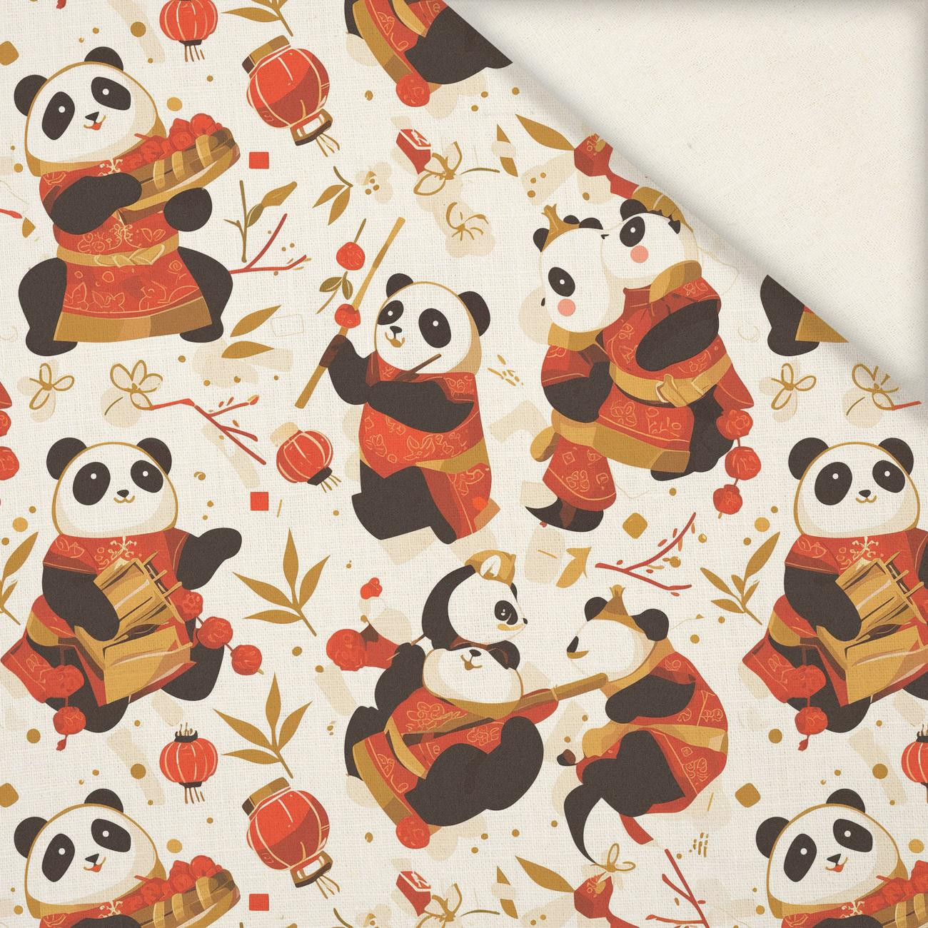 CHINESE PANDAS - Linen 100%