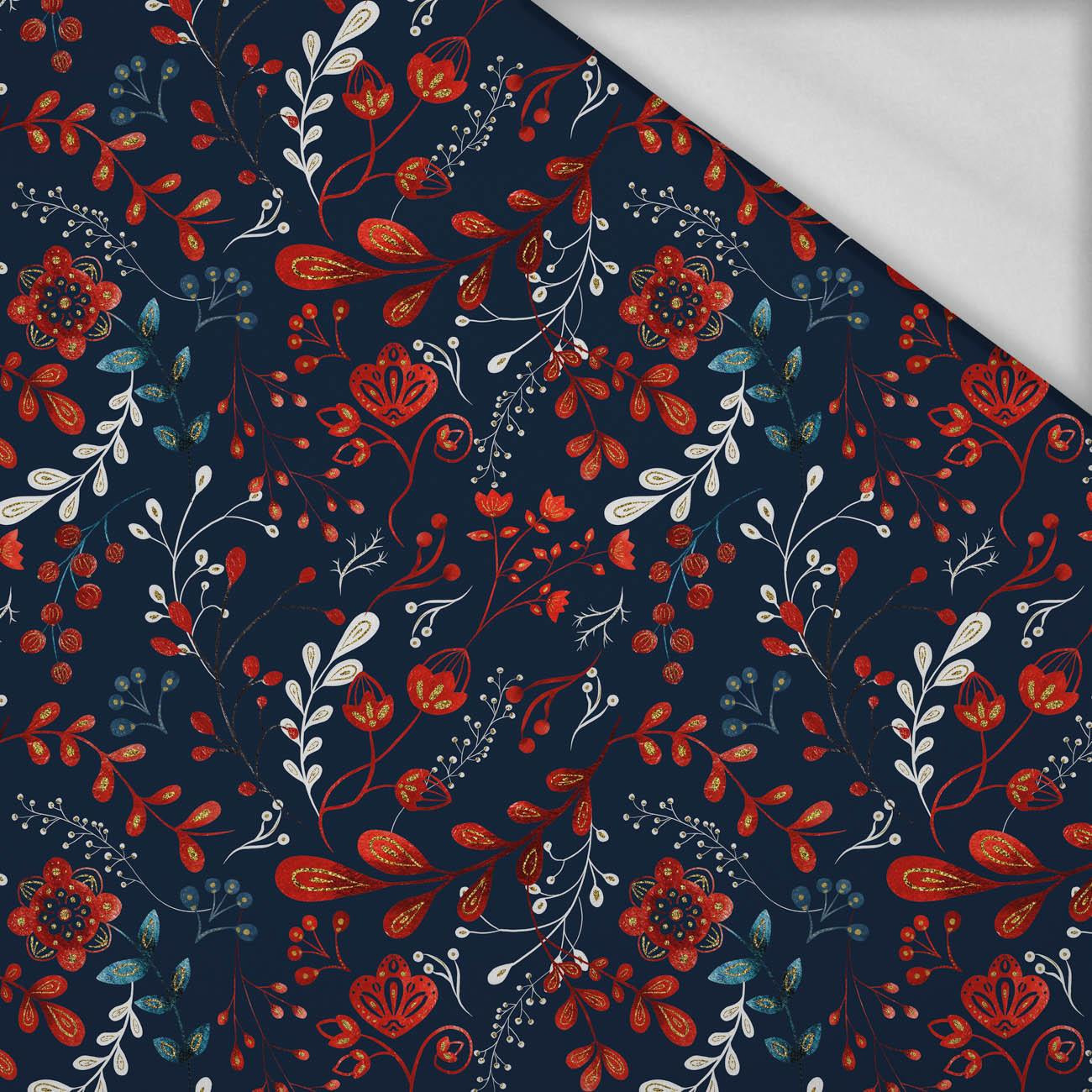 FOLK FLORAL pat. 1 / red (FOLK FOREST) - Thermo lycra
