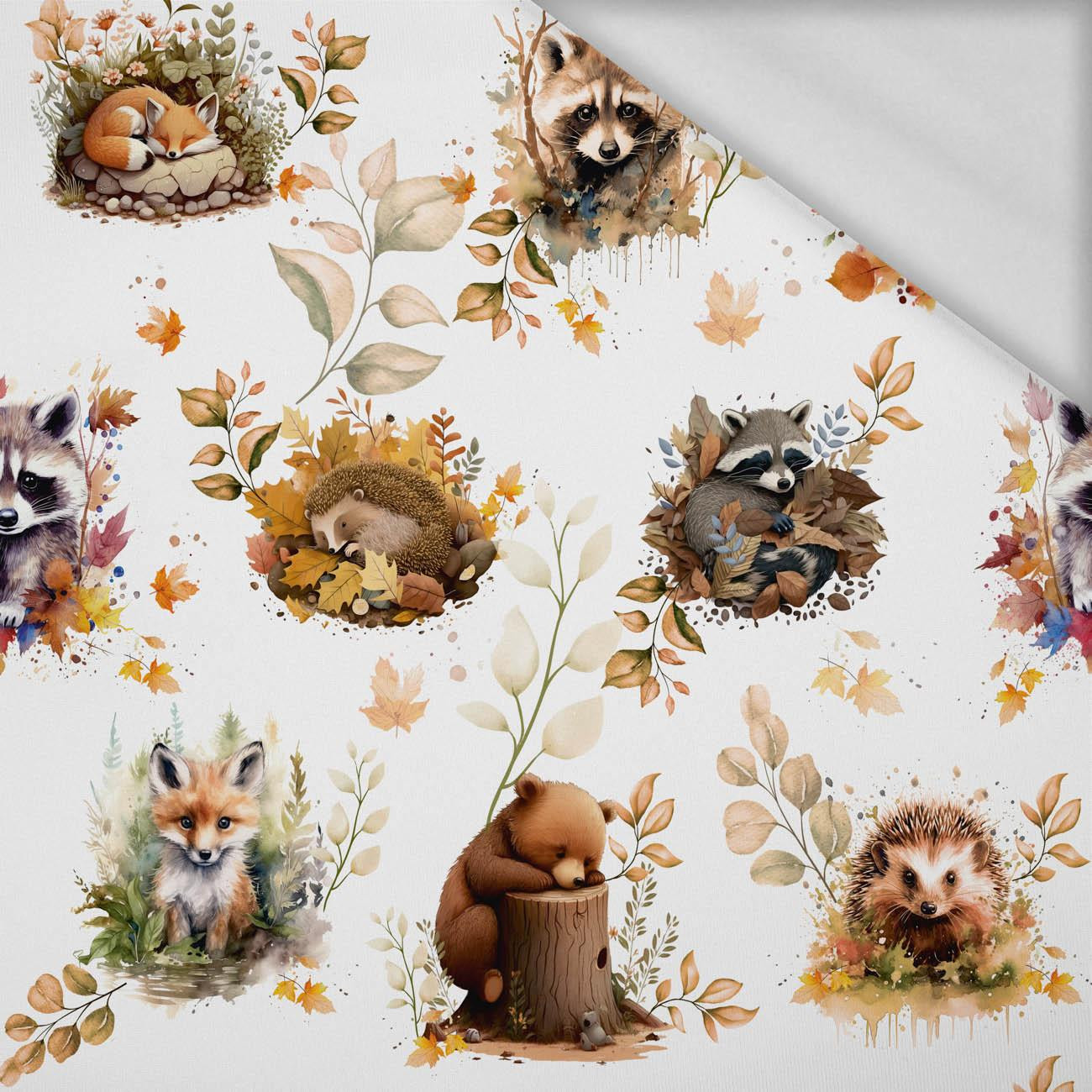 AUTUMN ANIMALS / white - Thermo lycra