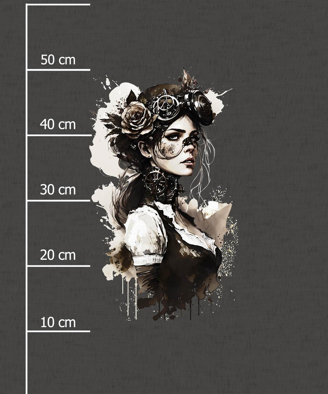 STEAMPUNK WOMEN -  PANEL (60cm x 50cm) looped knit fabric with elastane ITY