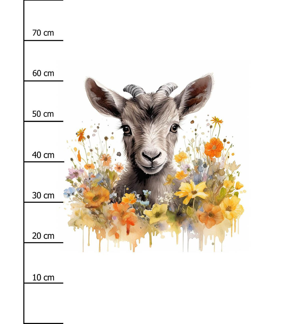 WATERCOLOR GOAT - panel (75cm x 80cm)