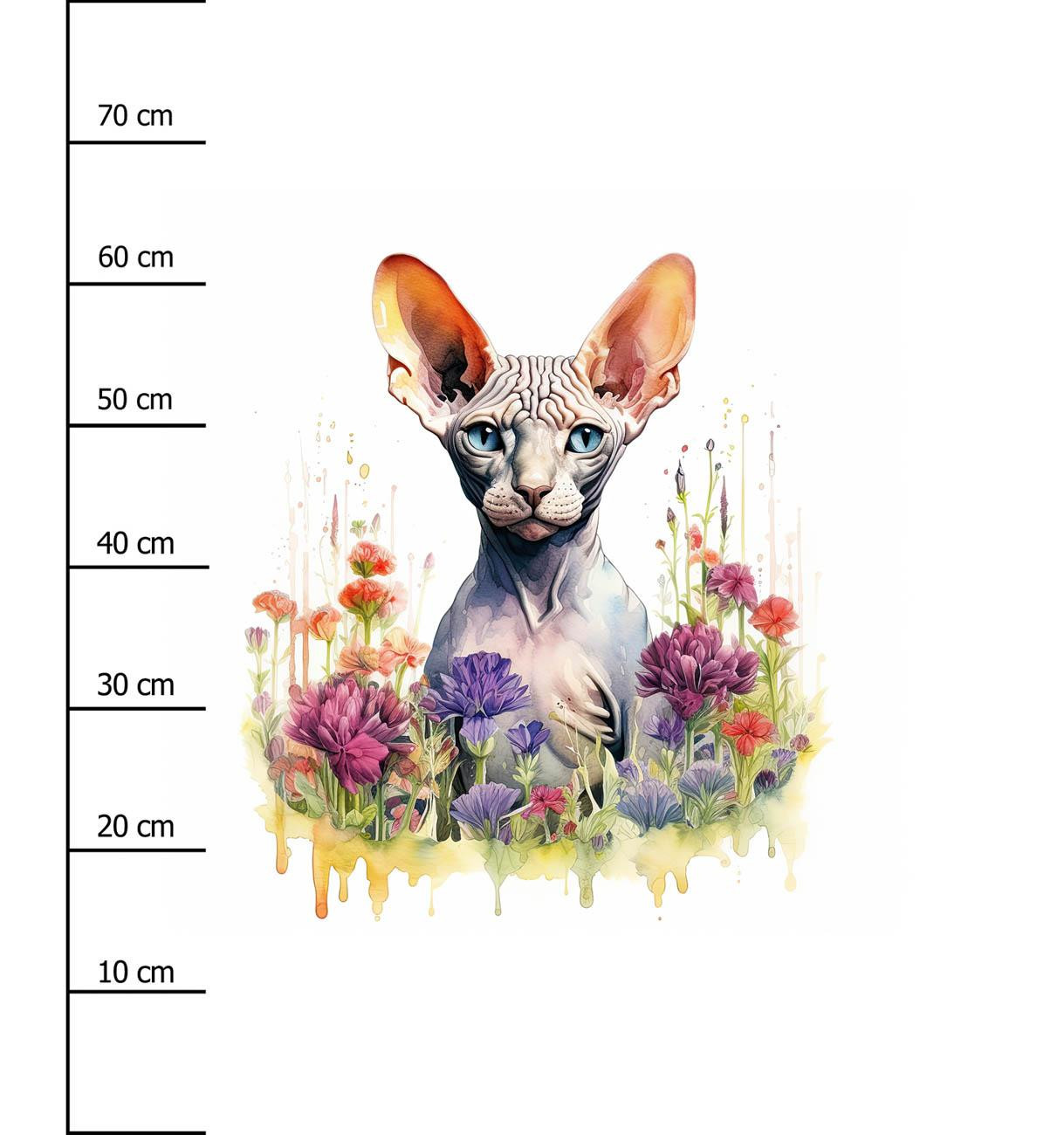 WATERCOLOR SPHINX - panel (75cm x 80cm) SINGLE JERSEY PANEL