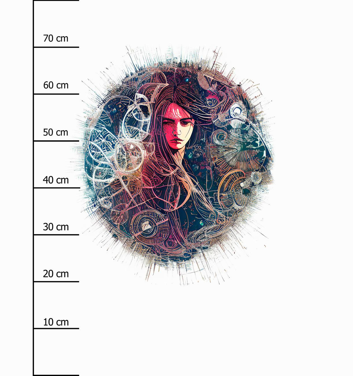 ABSTRACT GIRL pat. 2 - panel (75cm x 80cm) brushed knitwear with elastane ITY