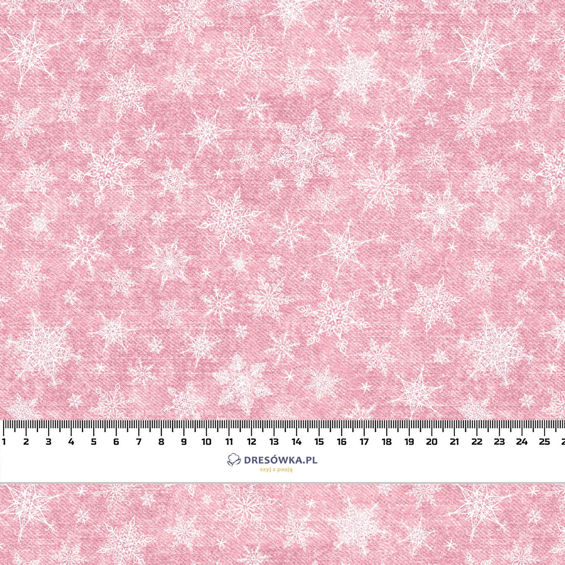 SNOWFLAKES PAT. 2 / ACID WASH ROSE QUARTZ - looped knit fabric