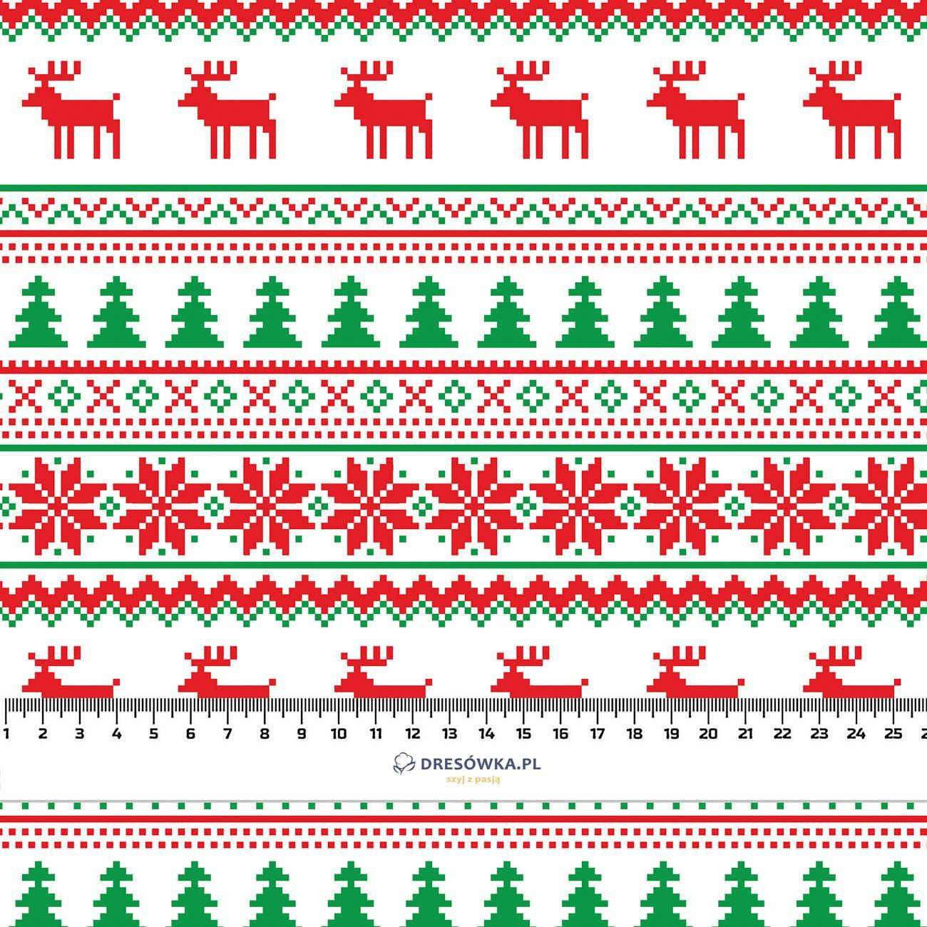 REINDEERS PAT. 2 / red-green - brushed knitwear with elastane ITY