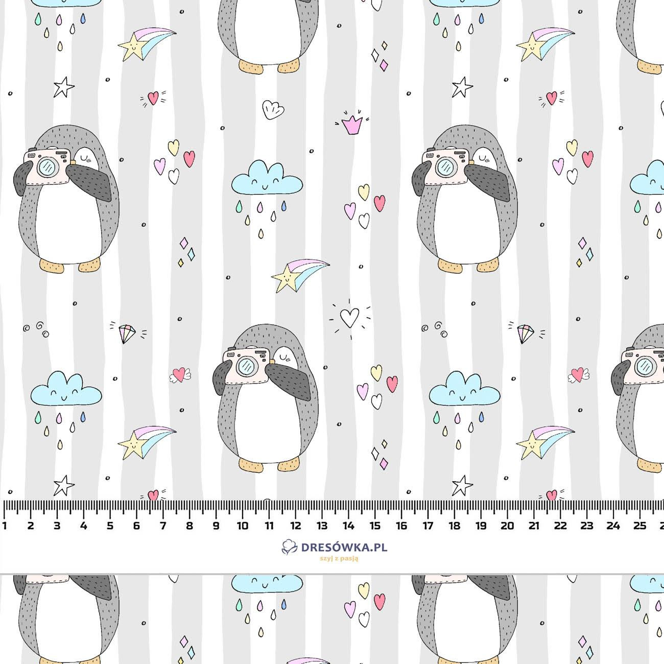 PHOTO PENGUIN / white - Waterproof woven fabric