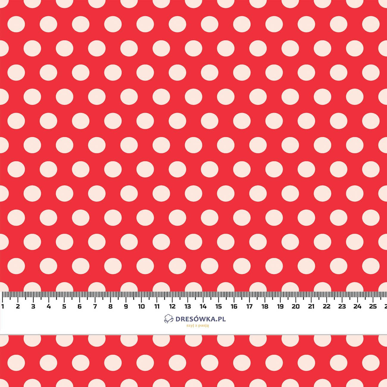 WHITE DOTS / red - Waterproof woven fabric