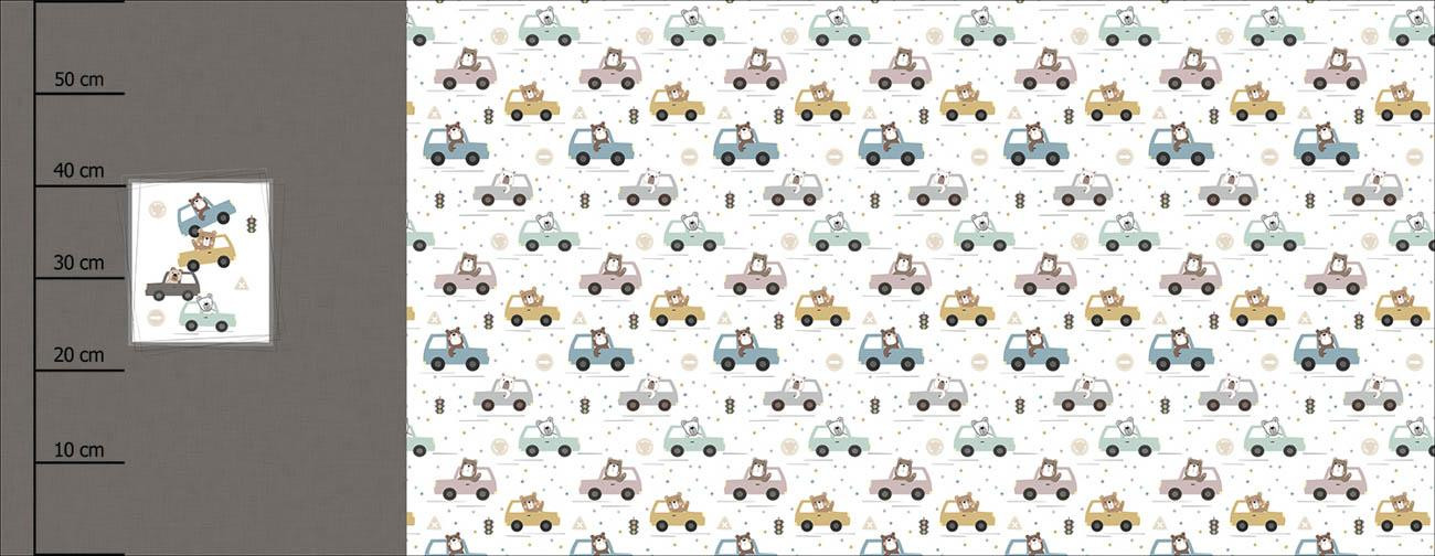 COLORFUL CARS / grey (CITY BEARS) - PANORAMIC PANEL (60 x 155cm)