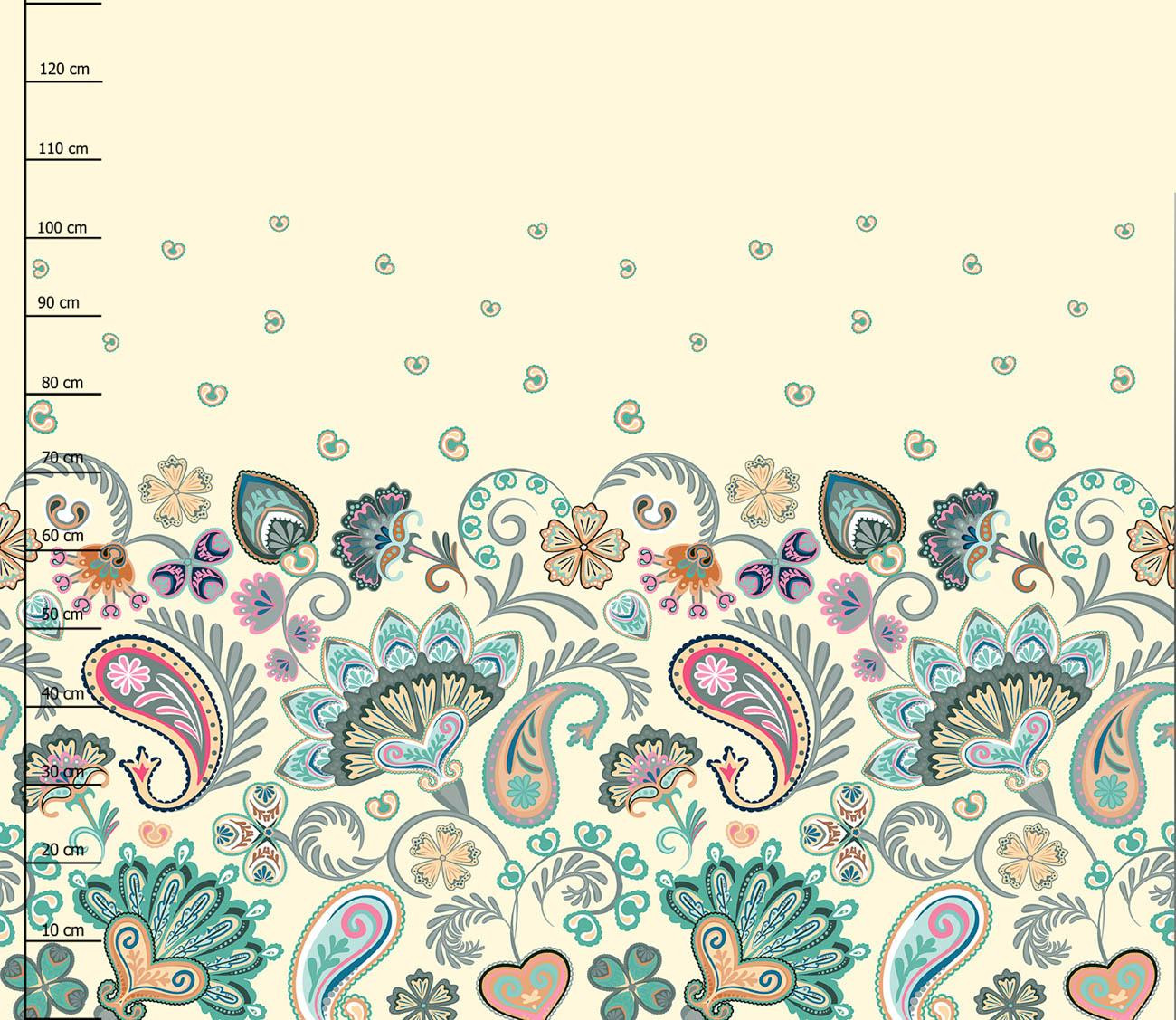 FLOWERS (pattern no. 1) / ecru - dress panel 