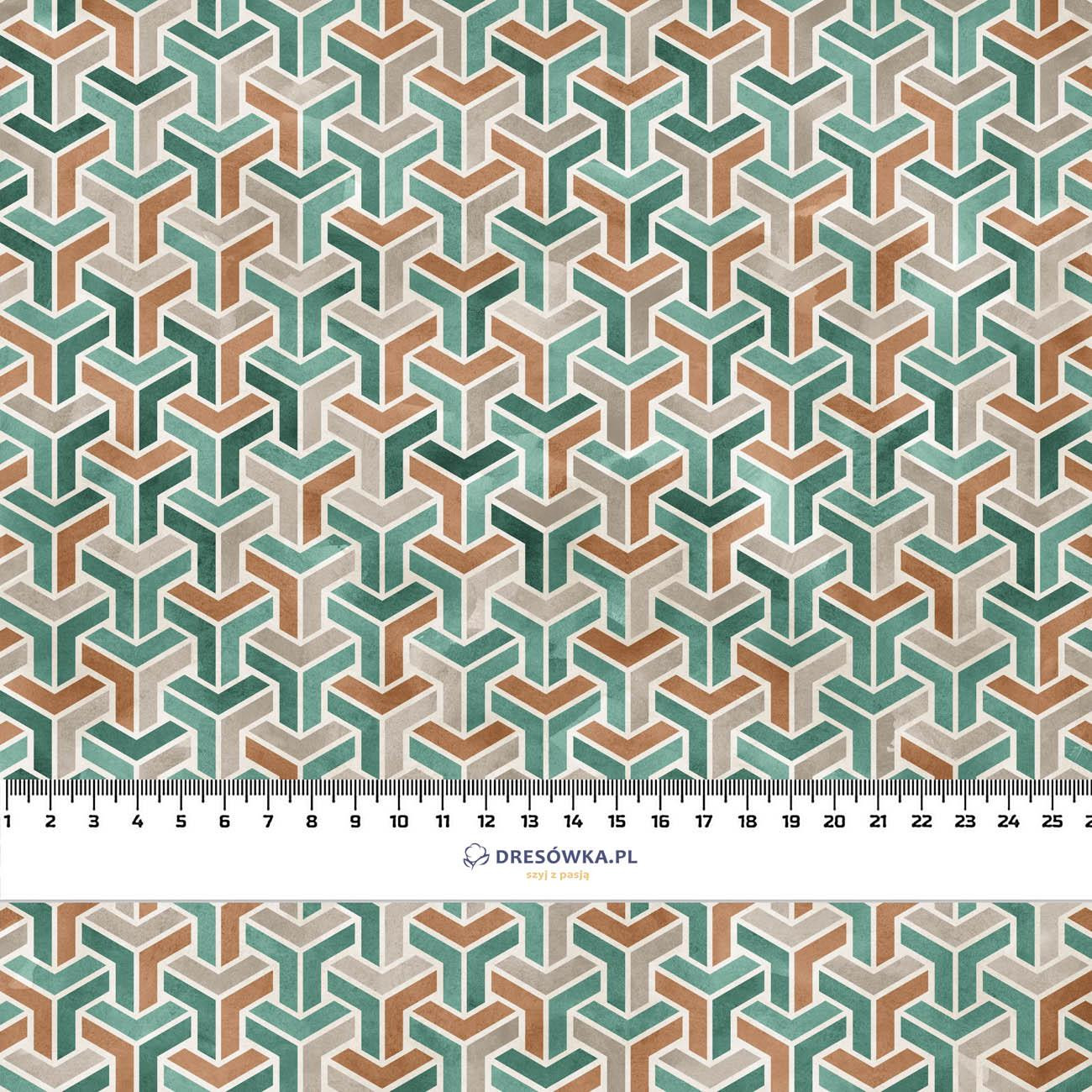 FOREST CUBE (SNOW LEOPARDS) - Cotton woven fabric
