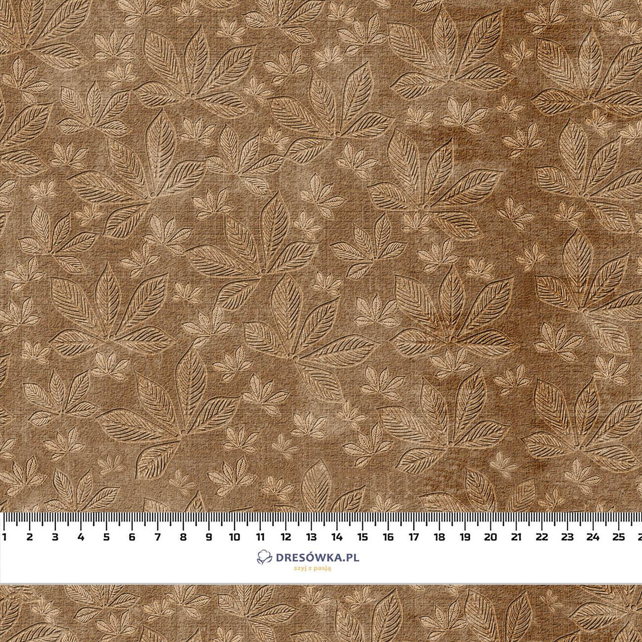 CHESTNUT LEAVES Ms.2 / brown (AUTUMN COLORS) - looped knit fabric