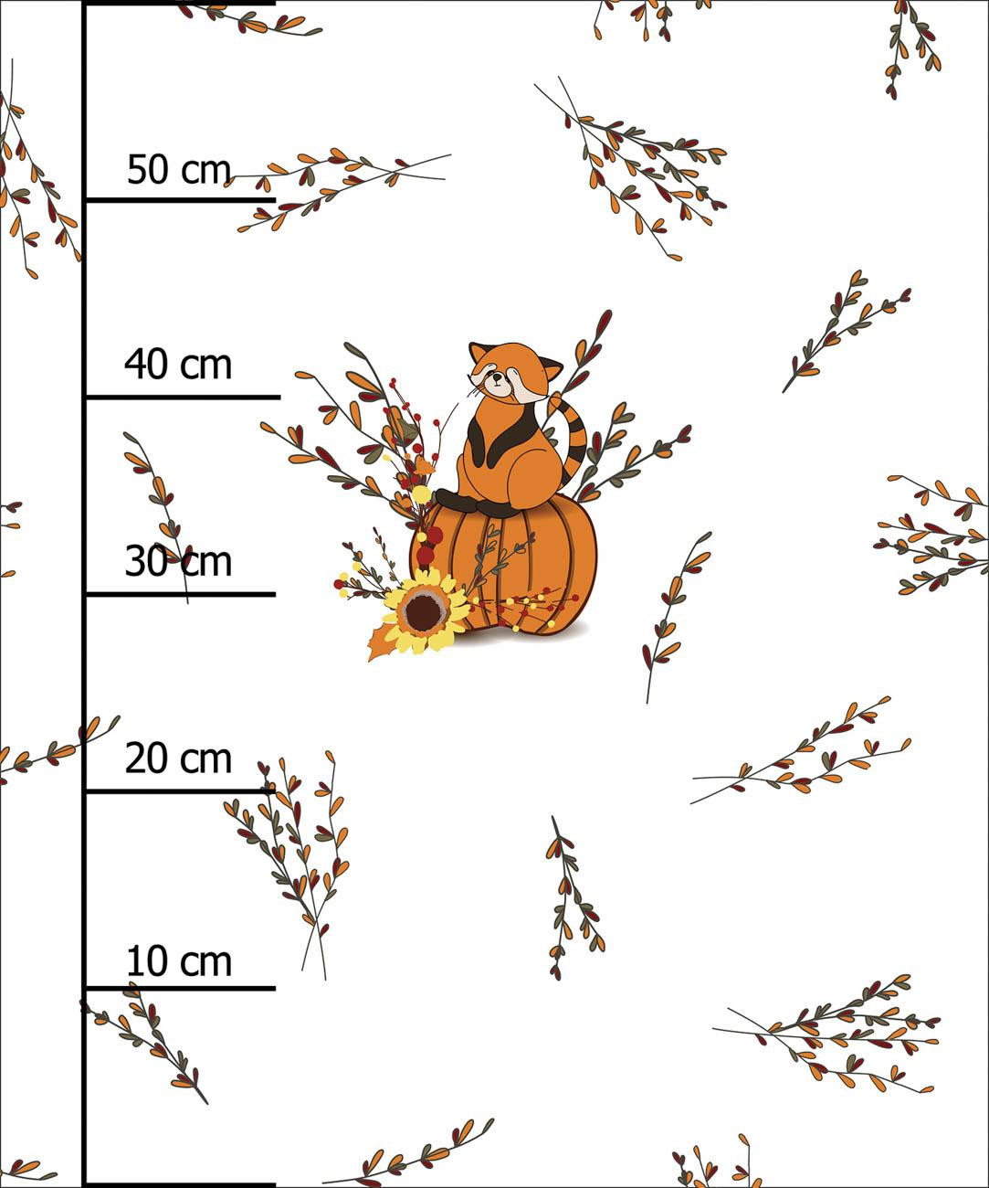 RED PANDA ON A PUMPKIN (RED PANDA’S AUTUMN)  - panel (60cm x 50cm)