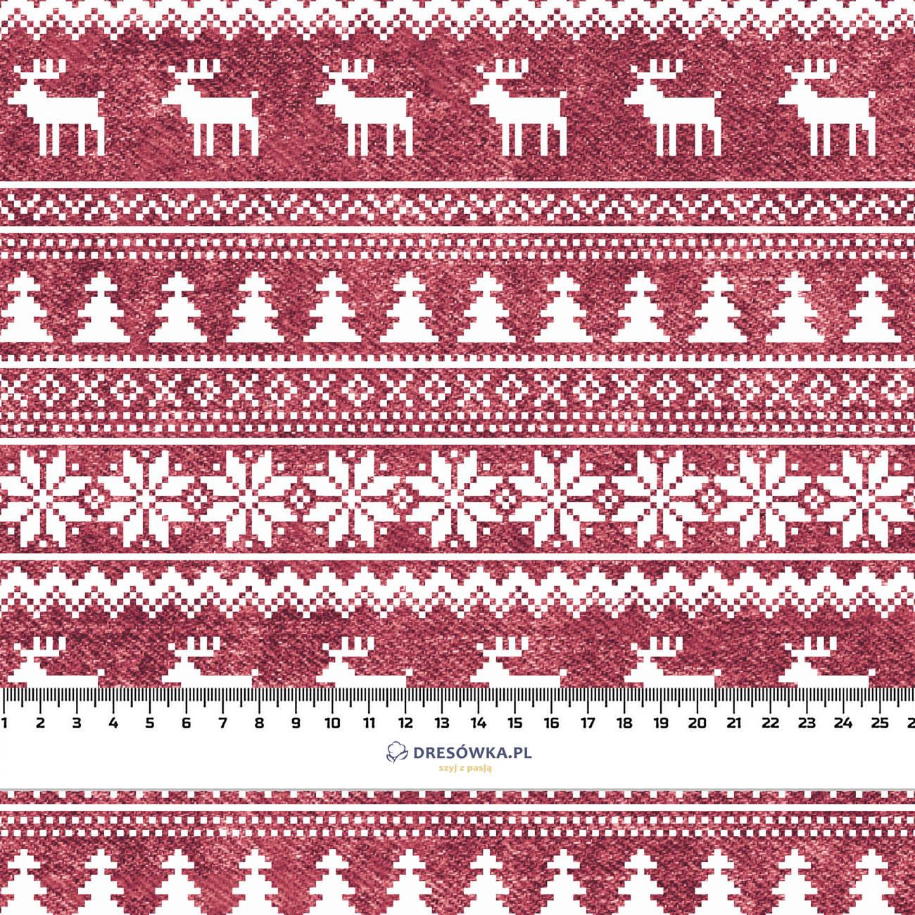 REINDEERS PAT. 2 / ACID WASH MAROON  - looped knit fabric