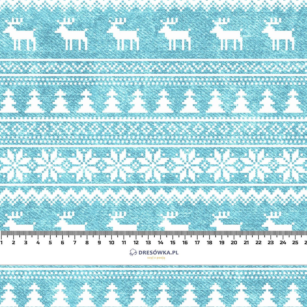 REINDEERS PAT. 2 / ACID WASH SEA BLUE - looped knit fabric