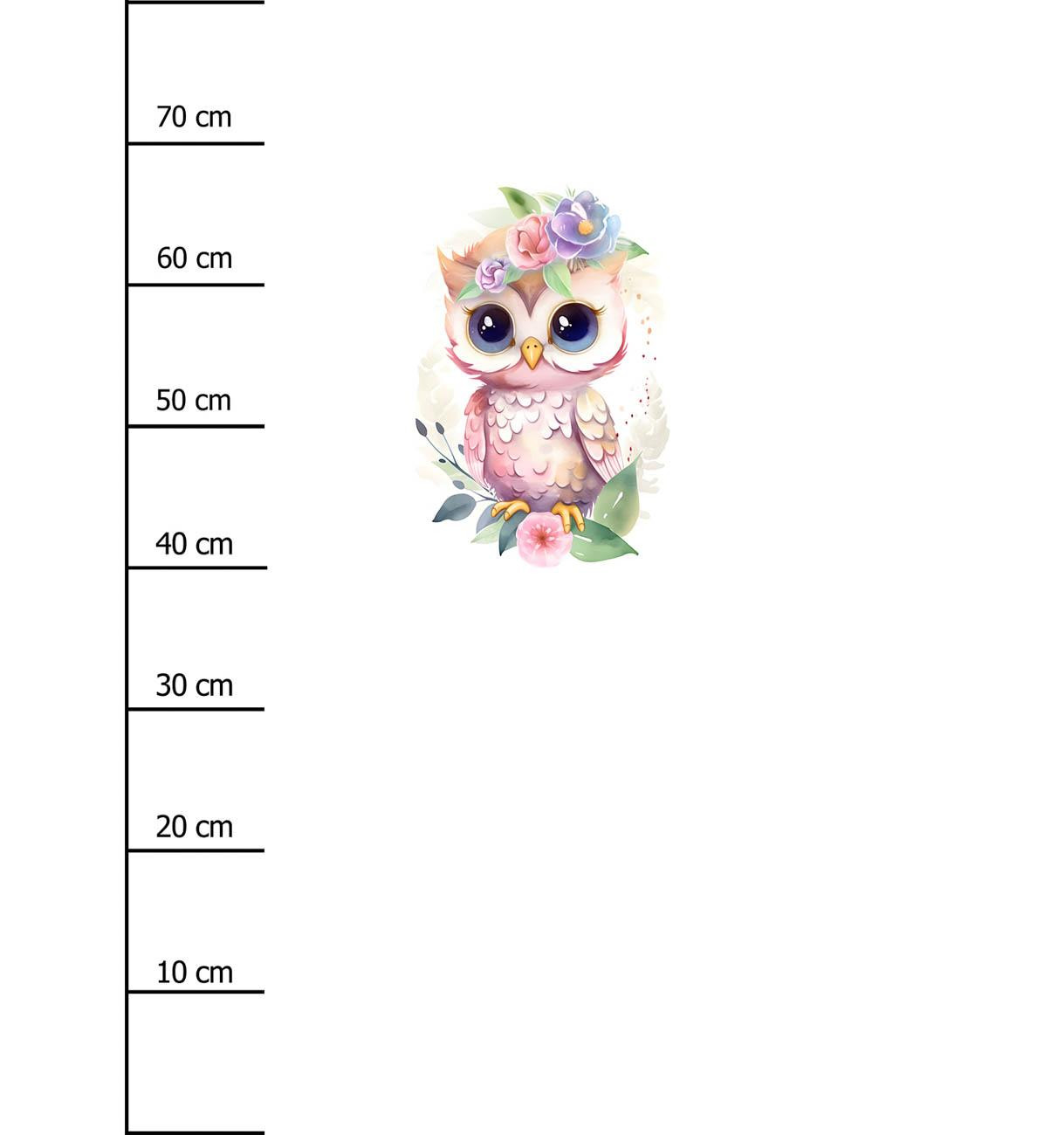 BABY OWL - panel (75cm x 80cm) brushed knitwear with elastane ITY