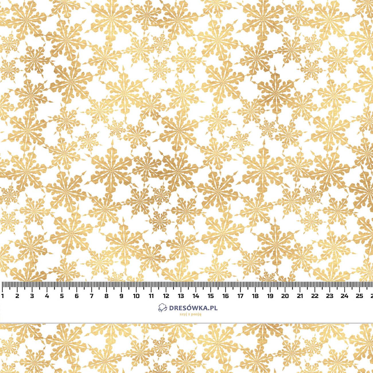 GOLDEN PAPER SNOWFLAKES (WHITE CHRISTMAS) - Waterproof woven fabric