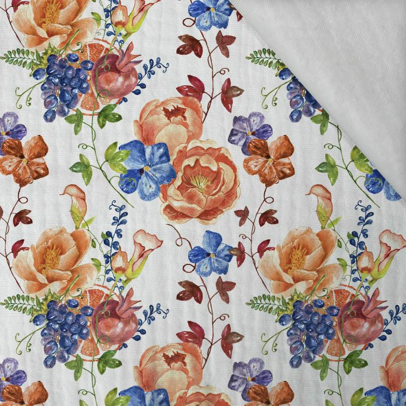 WILD ROSES AND PANSIES (BLOOMING MEADOW) - Cotton muslin