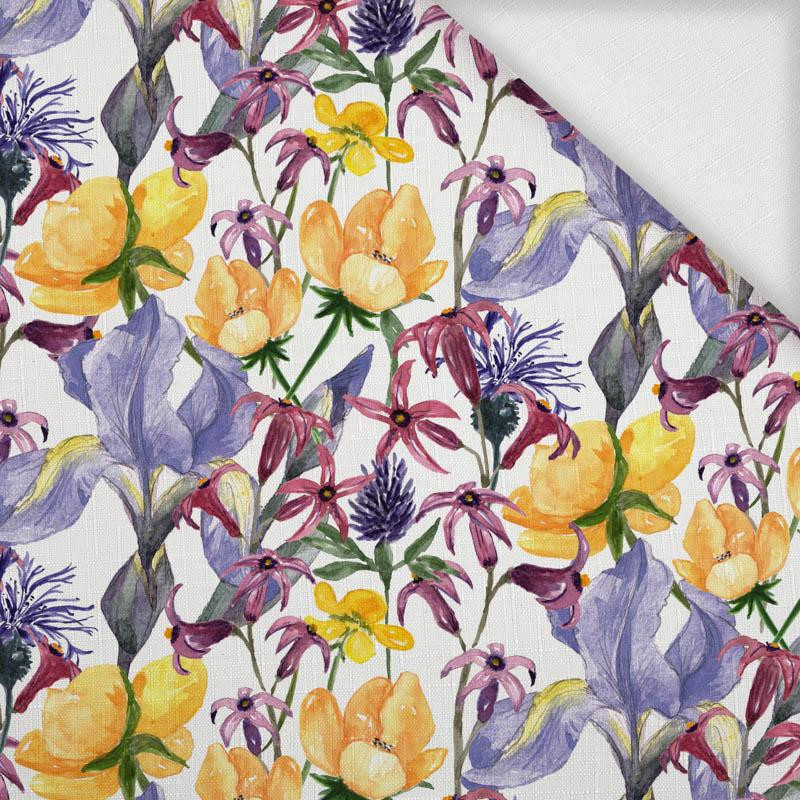 IRISES (IN THE MEADOW) - Woven Fabric for tablecloths