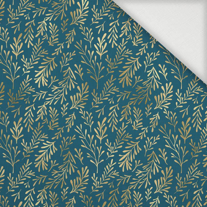 GOLDEN CORALS (GOLDEN OCEAN) / sea blue - Woven Fabric for tablecloths