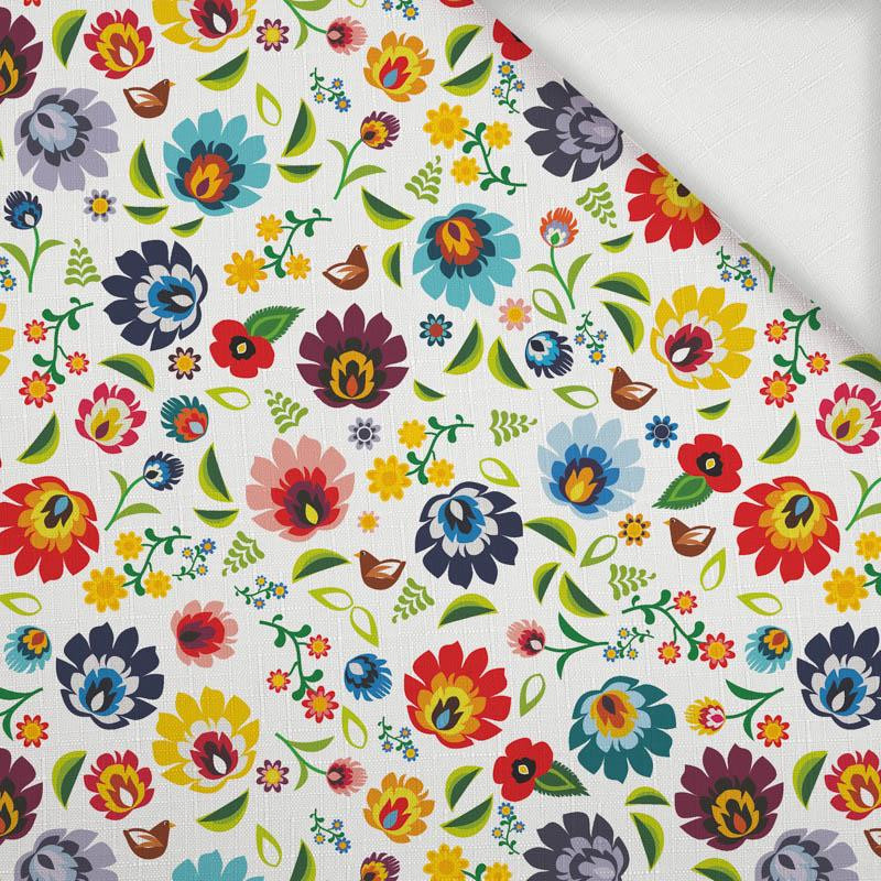 LOWICZ FOLKLORE MINI / white - Woven Fabric for tablecloths