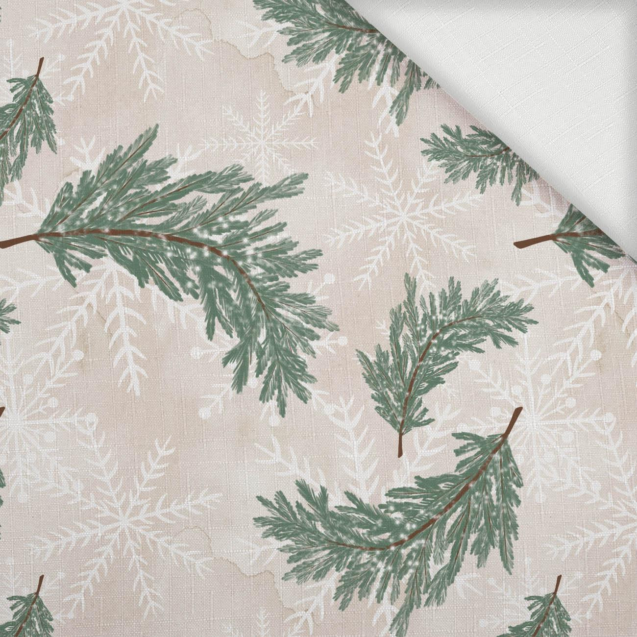 TWIGS AND SNOWFLAKES (WINTER IN THE CITY) - Woven Fabric for tablecloths