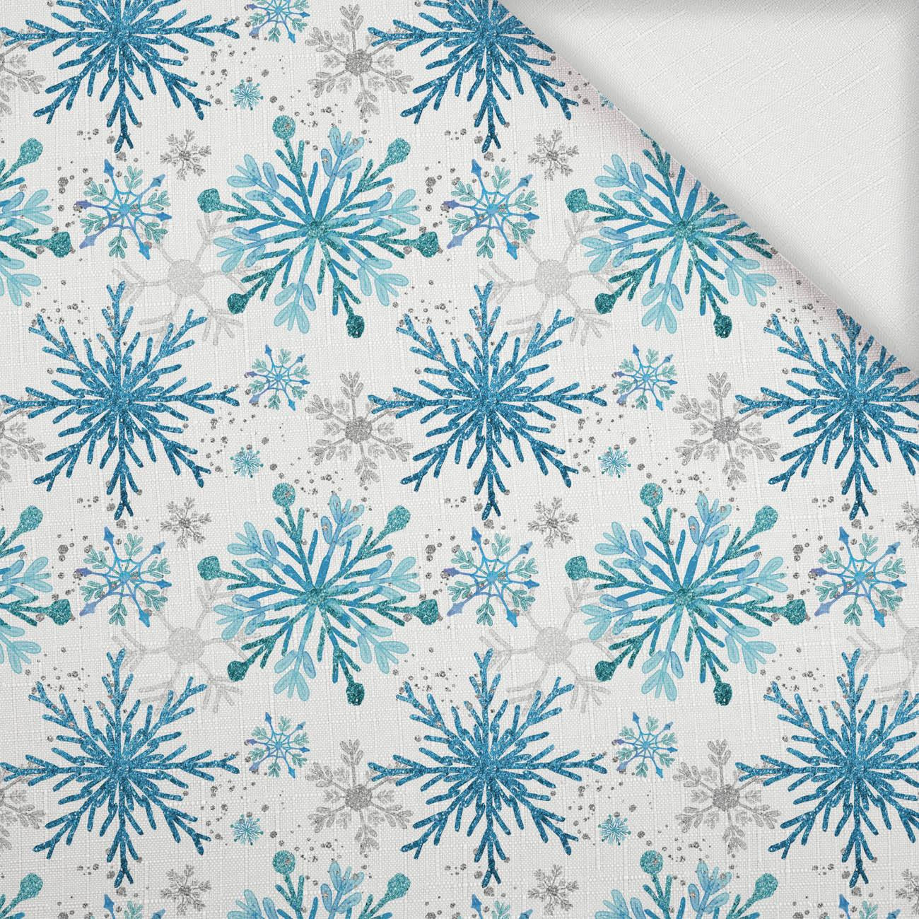 BLUE SNOWFLAKES pat. 2 - Woven Fabric for tablecloths