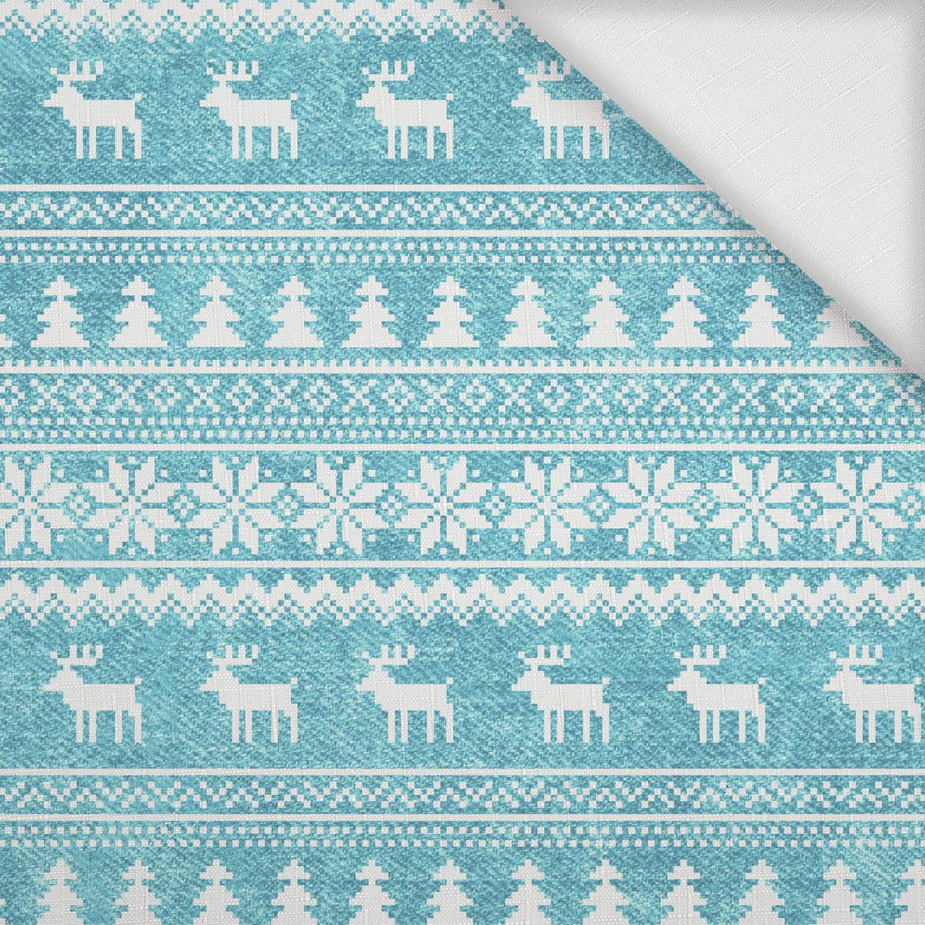 REINDEERS PAT. 2 / ACID WASH SEA BLUE - Woven Fabric for tablecloths